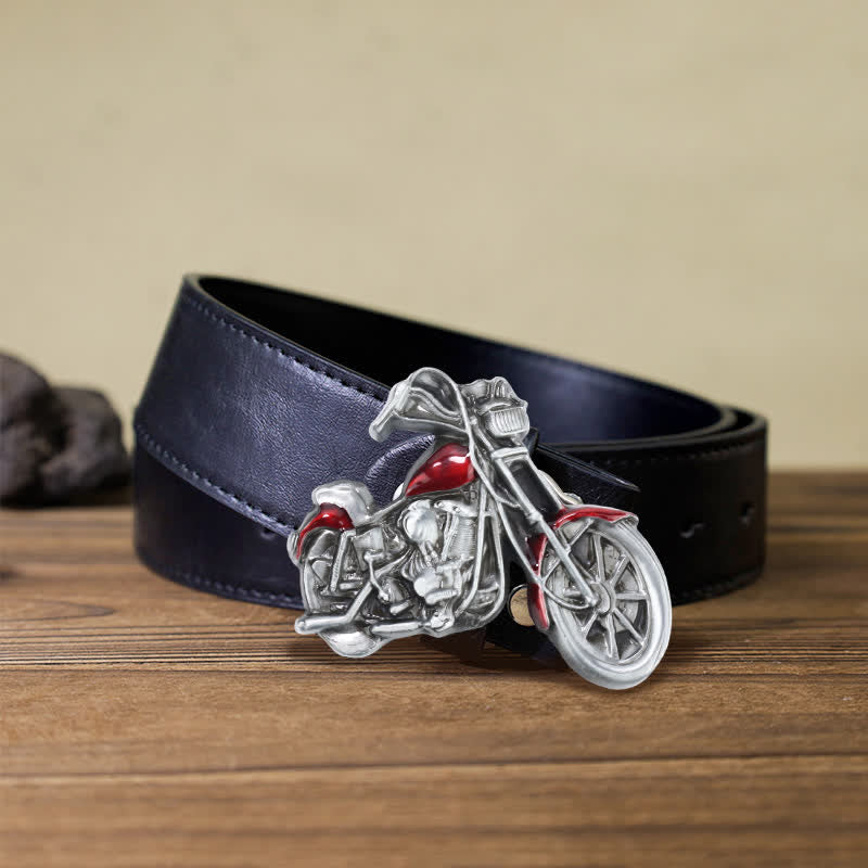 Men's DIY Cool Motorcycle Buckle Leather Belt