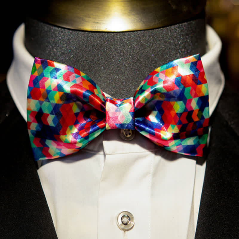 Men's Kaleidoscope Dazzle Colorful Printing Bow Tie