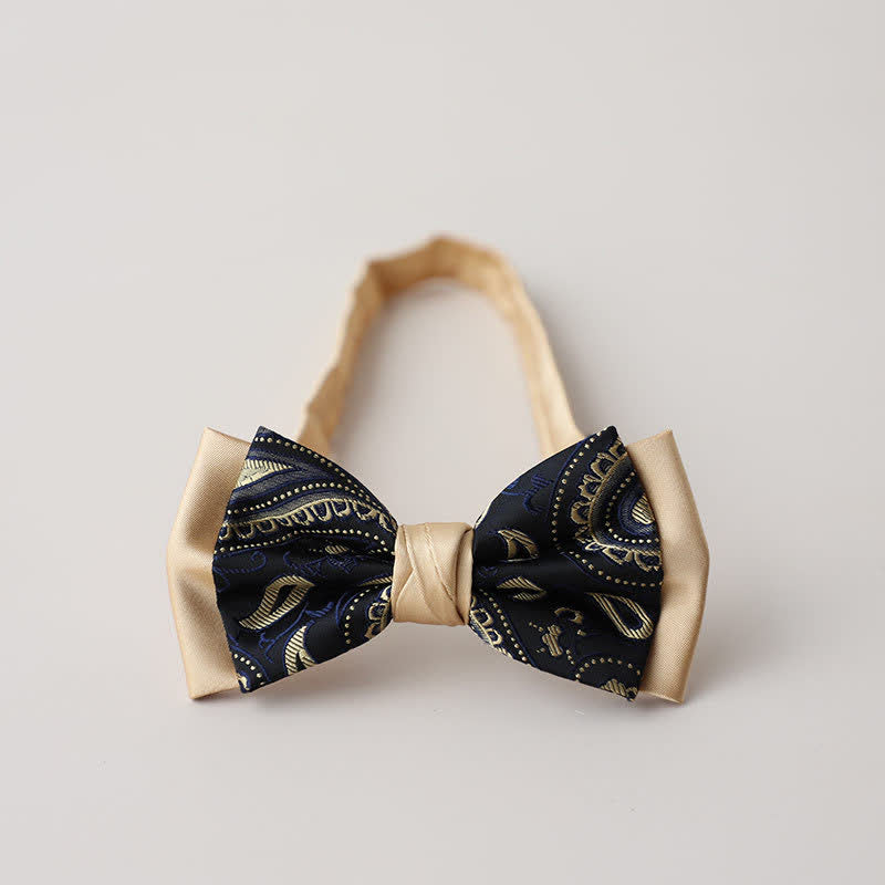 Men's Vintage Paisley Double Layered Bow Tie