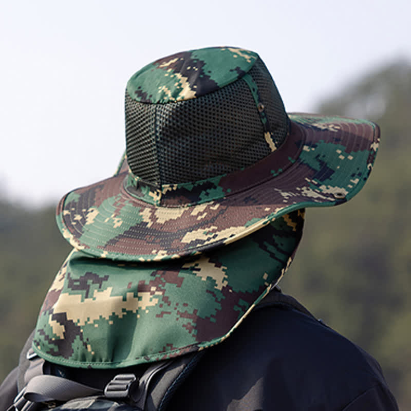 Men's Camouflage Sun Mesh Design Bucket Hat