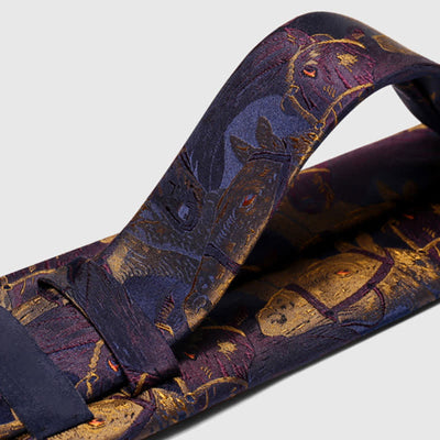 Men's Purple & Goldenrod Horse Jacquard Necktie