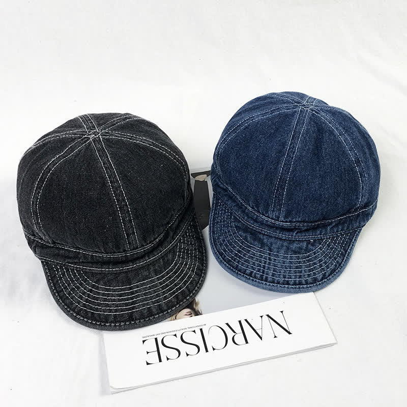 Casual Denim Cotton White Stitching Baseball Cap