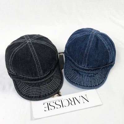 Casual Denim Cotton White Stitching Baseball Cap