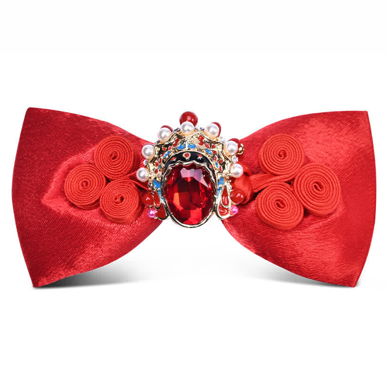 Men's Stylish Circle Decors Artificial Pearl Crystal Bow Tie