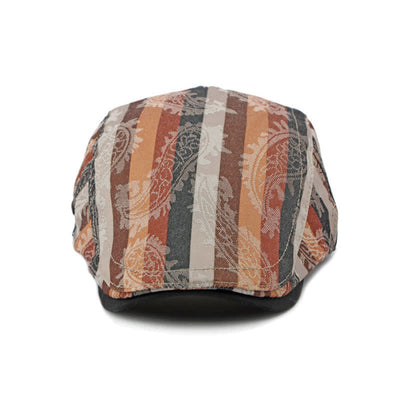 Four Seasons PaIsley Striped Flat Beret Hat