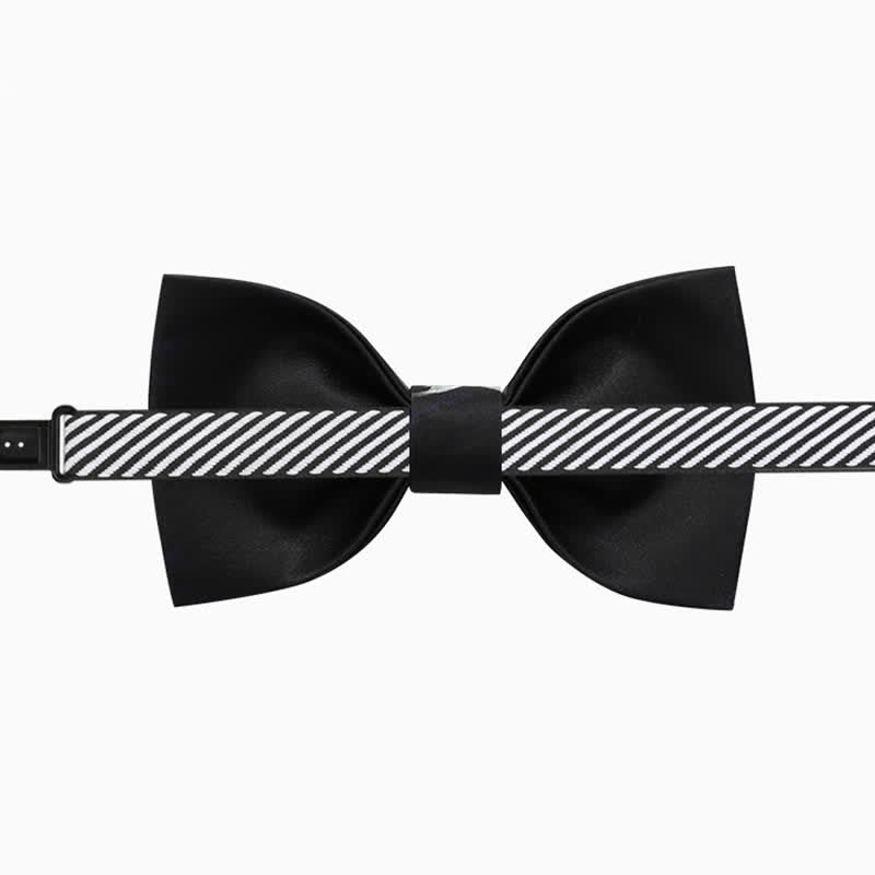 Men's Creative White Crane Print Bow Tie