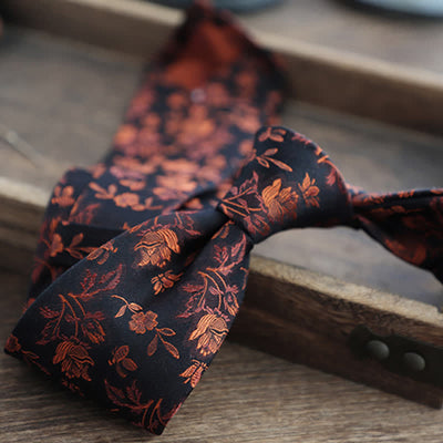 Men's Flower Striped Paisley Pure Silk Necktie