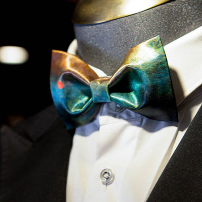 Men's Dark Green Seductive Night Scene Bow Tie