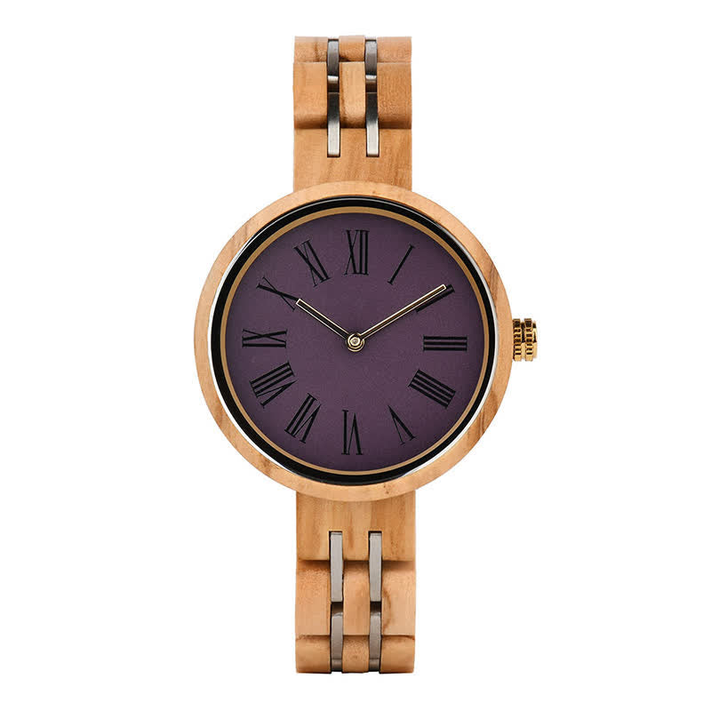 Women's Minimalist Roman Numerals Wooden Watch