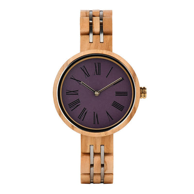 Women's Minimalist Roman Numerals Wooden Watch