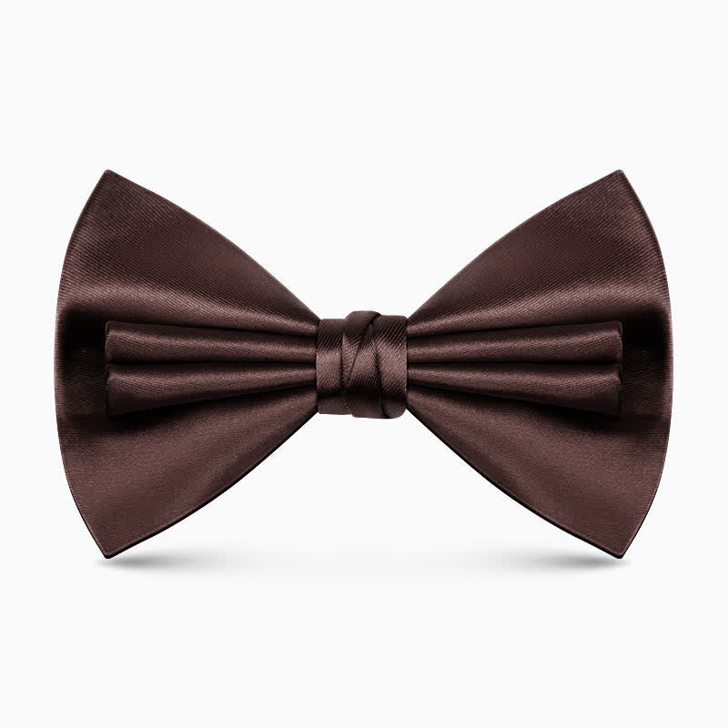 Men's Unique Double Layers Wrinkle Solid Color Bow Tie