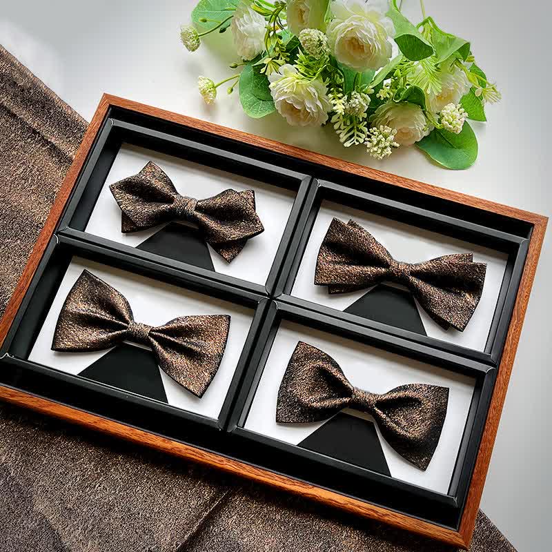 Men's Stylish Bling Brown Coffee Series Bow Tie