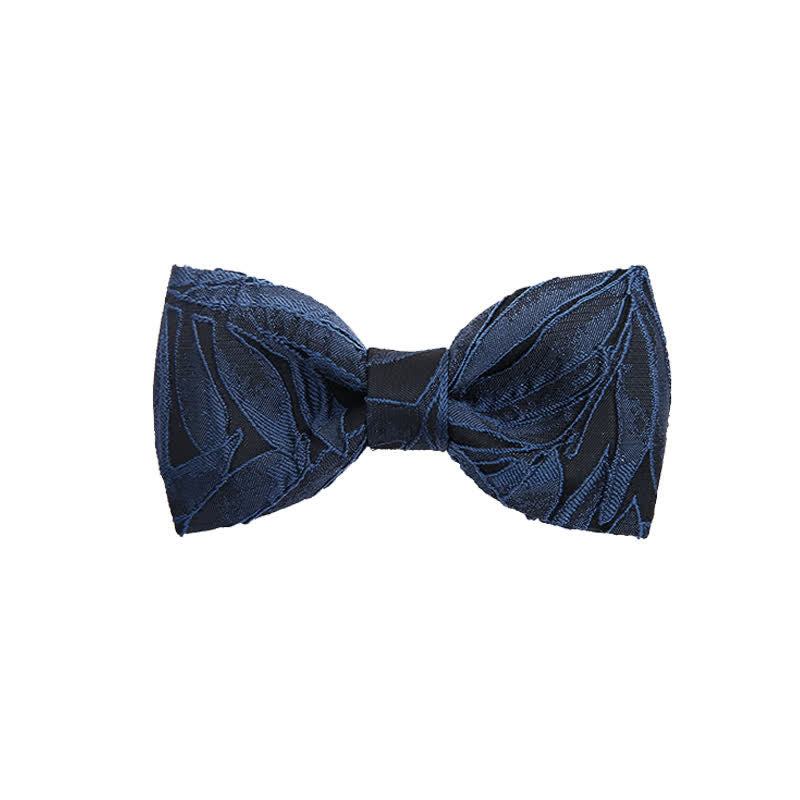 Men's Evening Navy 3D Leaves Jacquard Bow Tie