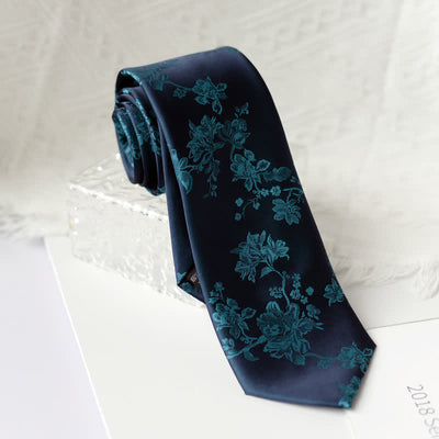 Men's Elegant Iris Floral Pattern Necktie