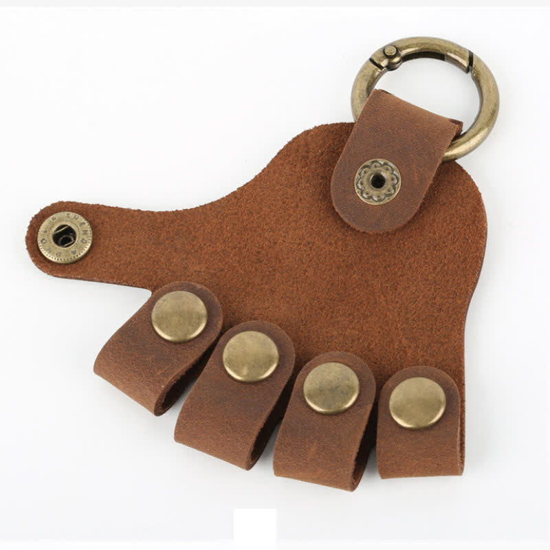 Funny Creative Finger Shape Leather Keychain