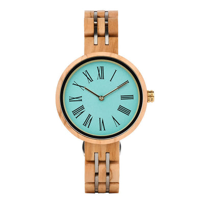 Women's Minimalist Roman Numerals Wooden Watch