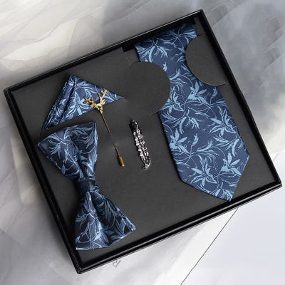 5Pcs Men's Orchids Pttern Gentleman Bow Ties Gift Box