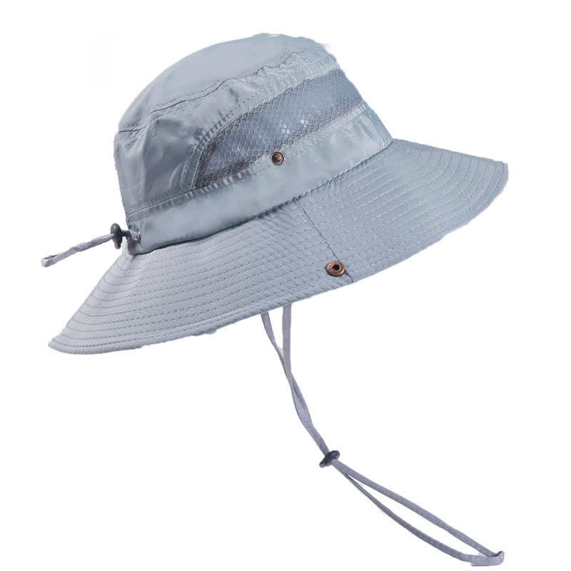 Men's Outdoor Breathable Mesh Large Brim Bucket Hat