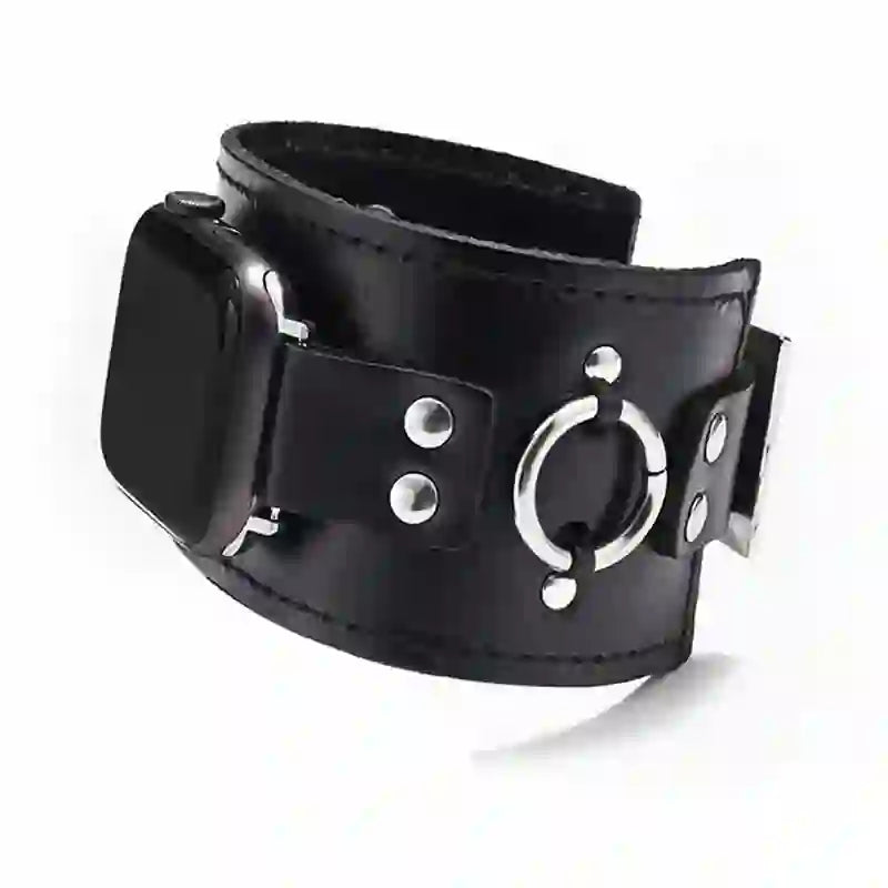 Ring Decor Genuine Leather Smart Watch Band