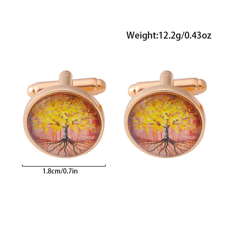 Men's Gold Accessories Tree of Life Cufflinks