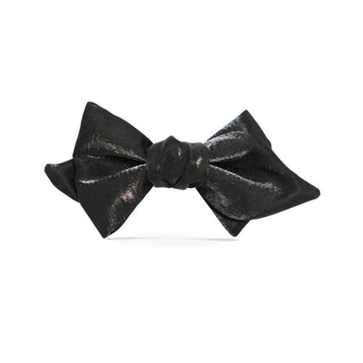 Men's Black Glossy Playful Beard Shape Bow Tie