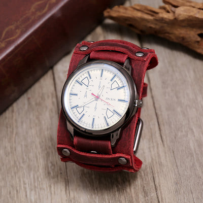 Men's Personalized Retro Fashion Cuff Leather Watch