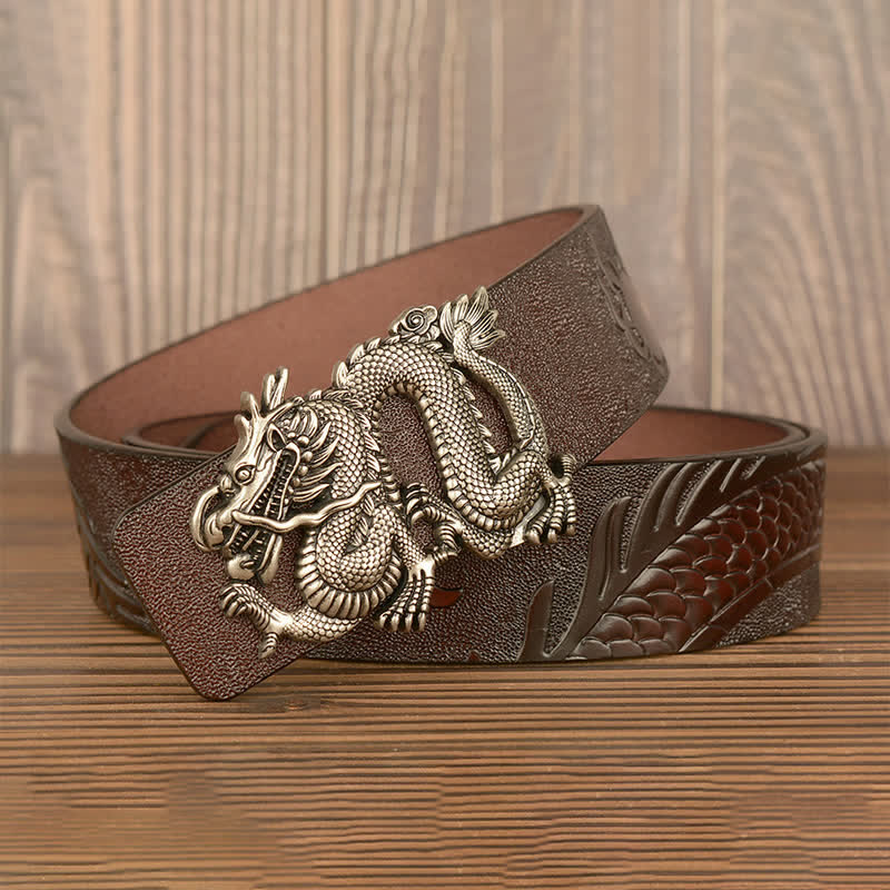 Men's Flying Dragon Luxury Cowskin Leather Belt