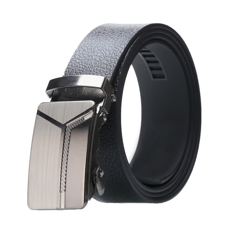 Men's Business Automatic Buckle Black Leather Belt