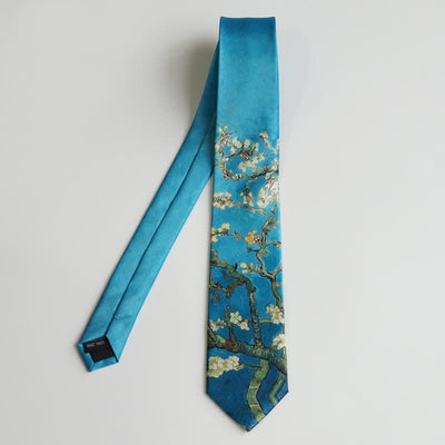 Men's Almond Blossom Tree Art Necktie