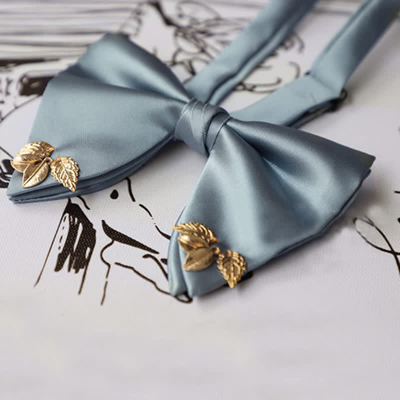 Men's Double-Layers Leaves Oversized Bow Tie