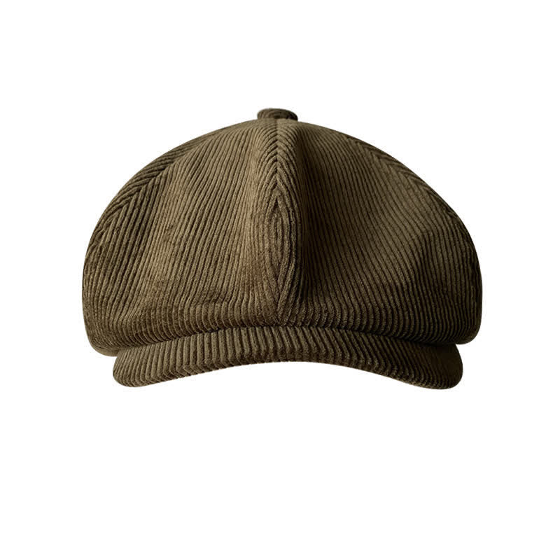 Outdoors Corduroy Octagonal Newsboy Beret Cap