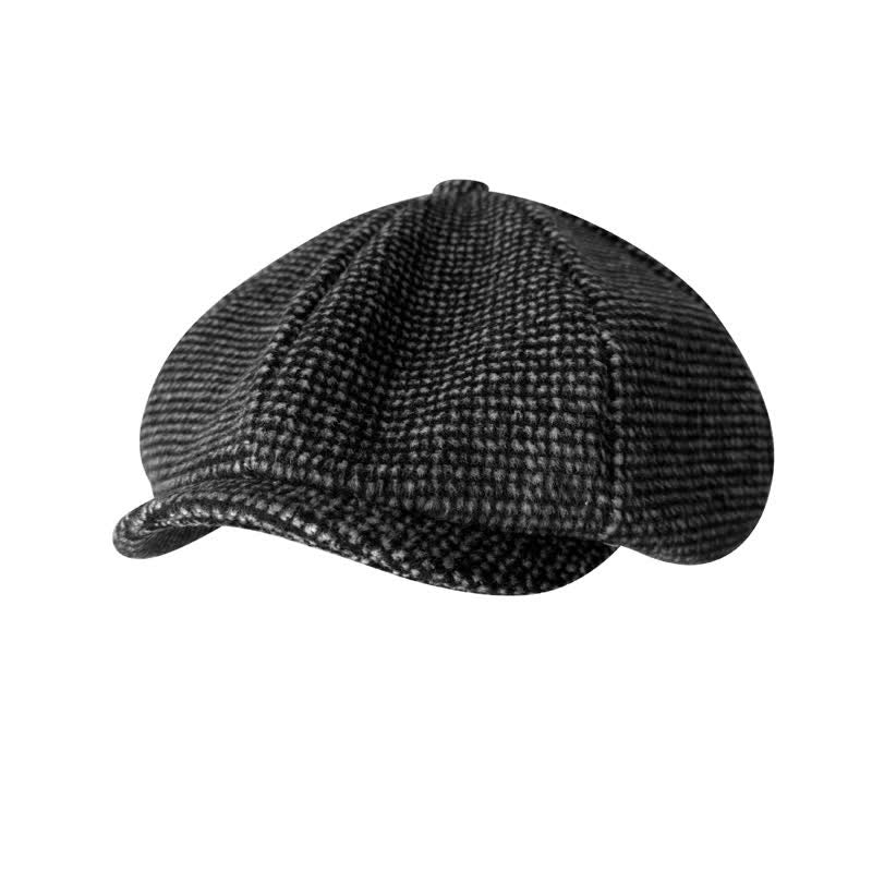 Tiny Checks Gatsby Beret Octagonal Cap