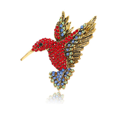 Women's Hummingbird Rhinestone Brooch