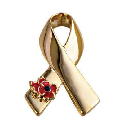 Unisex Disease Awareness Ribbon Poppy Brooch