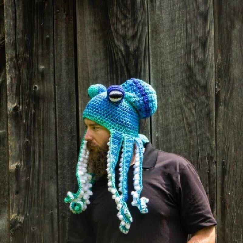 Novelty Octopus Tentacles Big Eyeball Knitted Hat