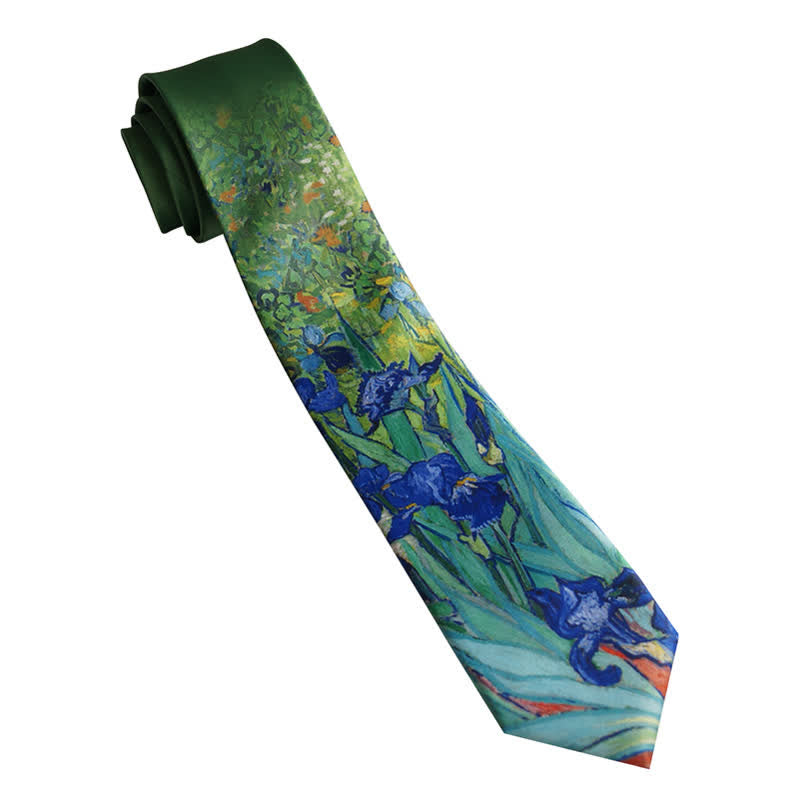 Men's Creative Oil Printing Iris necktie