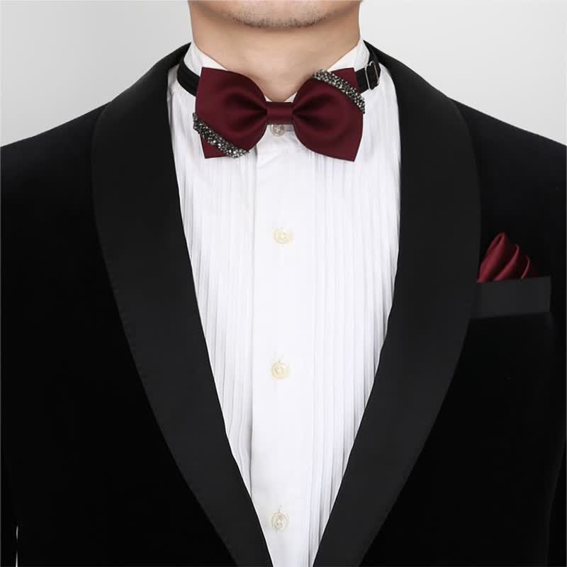 Men's Classy Rhinestone Wedding Bow Tie