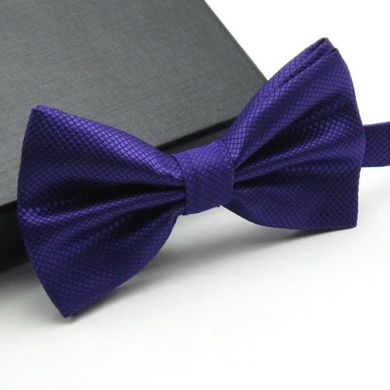 Men's Micro-checked Basic Color Bow Tie