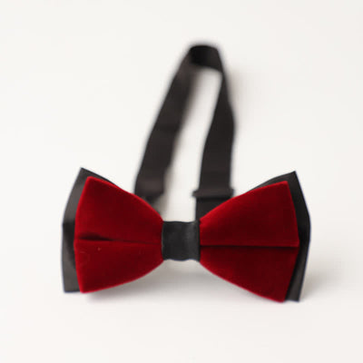 Men's Luxury Velvet Rhinestone Inlaid Wedding Bow Tie