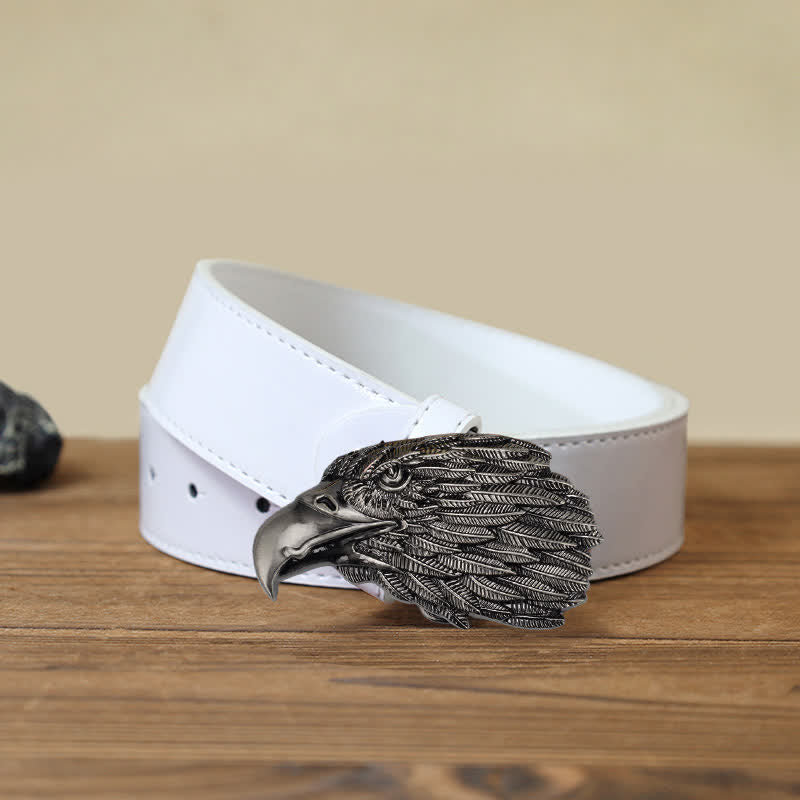 Men's DIY 3D Bald Eagle Head Buckle Leather Belt