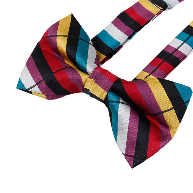 Men's Captivating Bright Striped Bow Tie