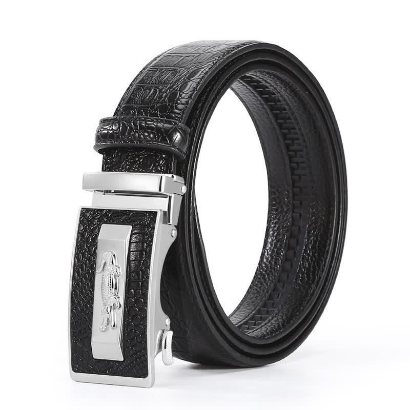 Men's Crocodile Pattern Automatic Buckle Leather Belt