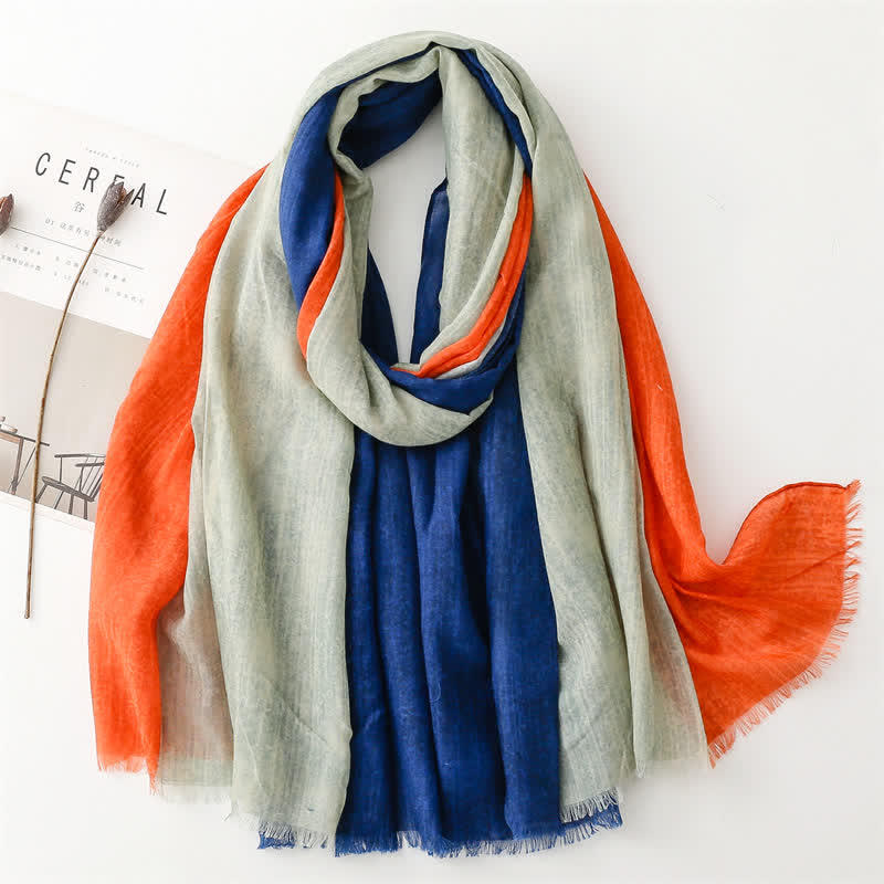 Women's Lightweight Mixed Color Stitching Scarf