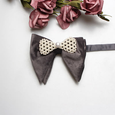 Men's Charming Velvet Oversized Pointed Bow Tie