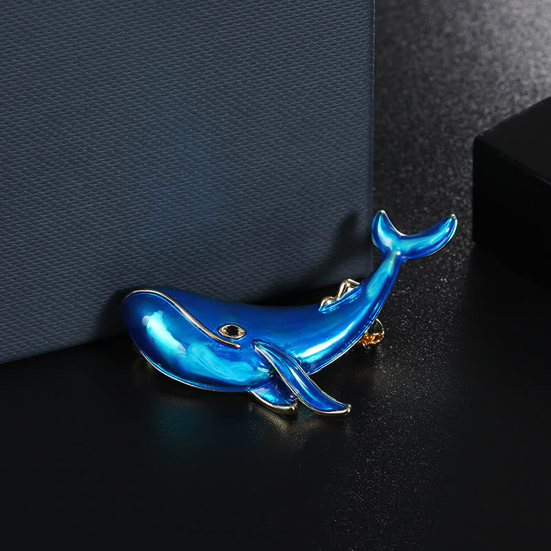 Women's Blue Whale Brooch