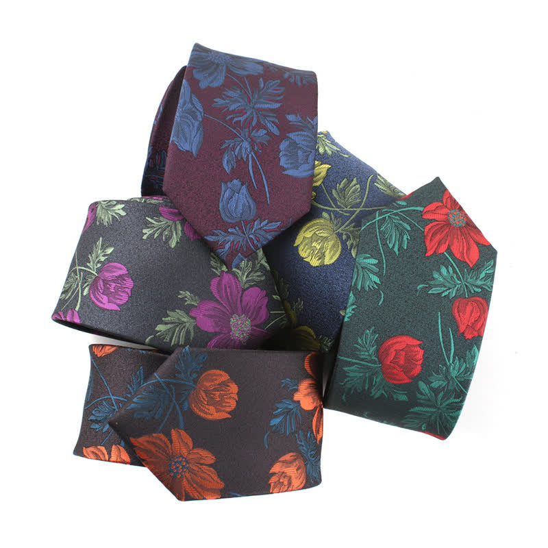 Men's Novelty Flower with Stem Necktie