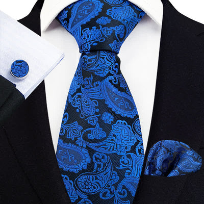 3Pcs Men's Exotic Paisley Necktie Set