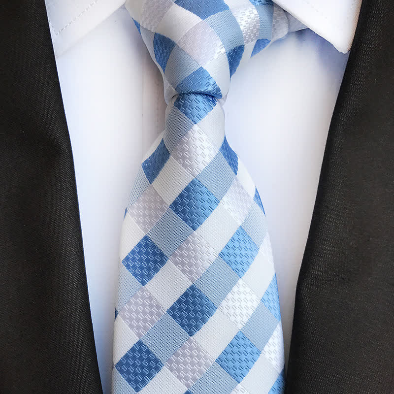 Men's Contrasting Colors Plaid Casual Necktie