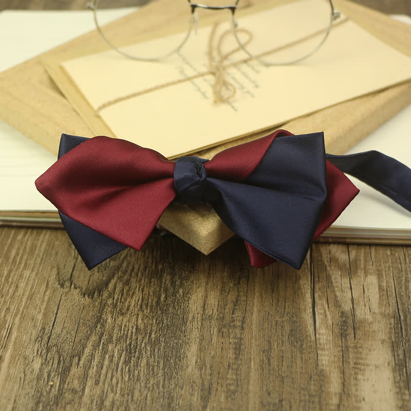 Men's Two Tone Colour Blocking Bow Tie