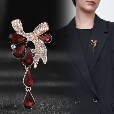 Women's Novelty Teardrop Bowknot Brooch